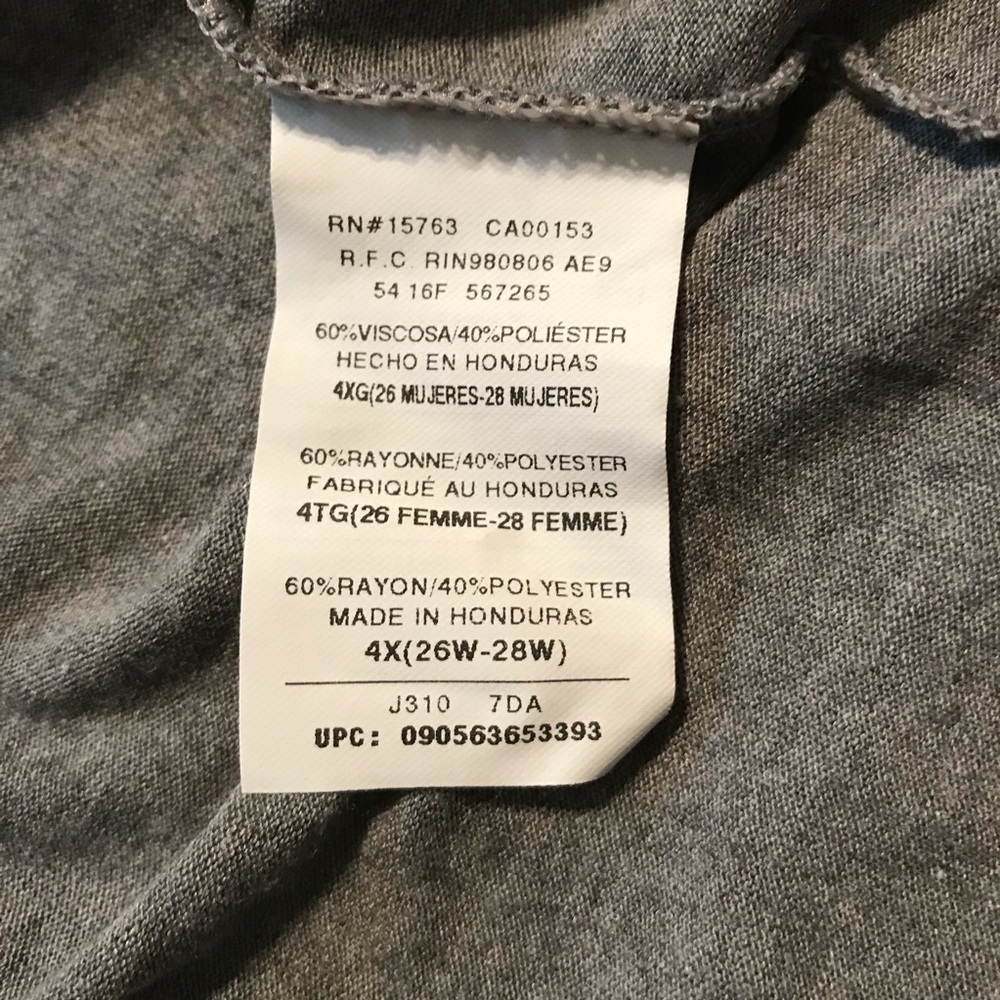 NWT Just My Size Women’s Sparkly Gray Shirt 4X - Picture 10 of 13